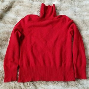 Red Turtleneck Cashmere Sweater